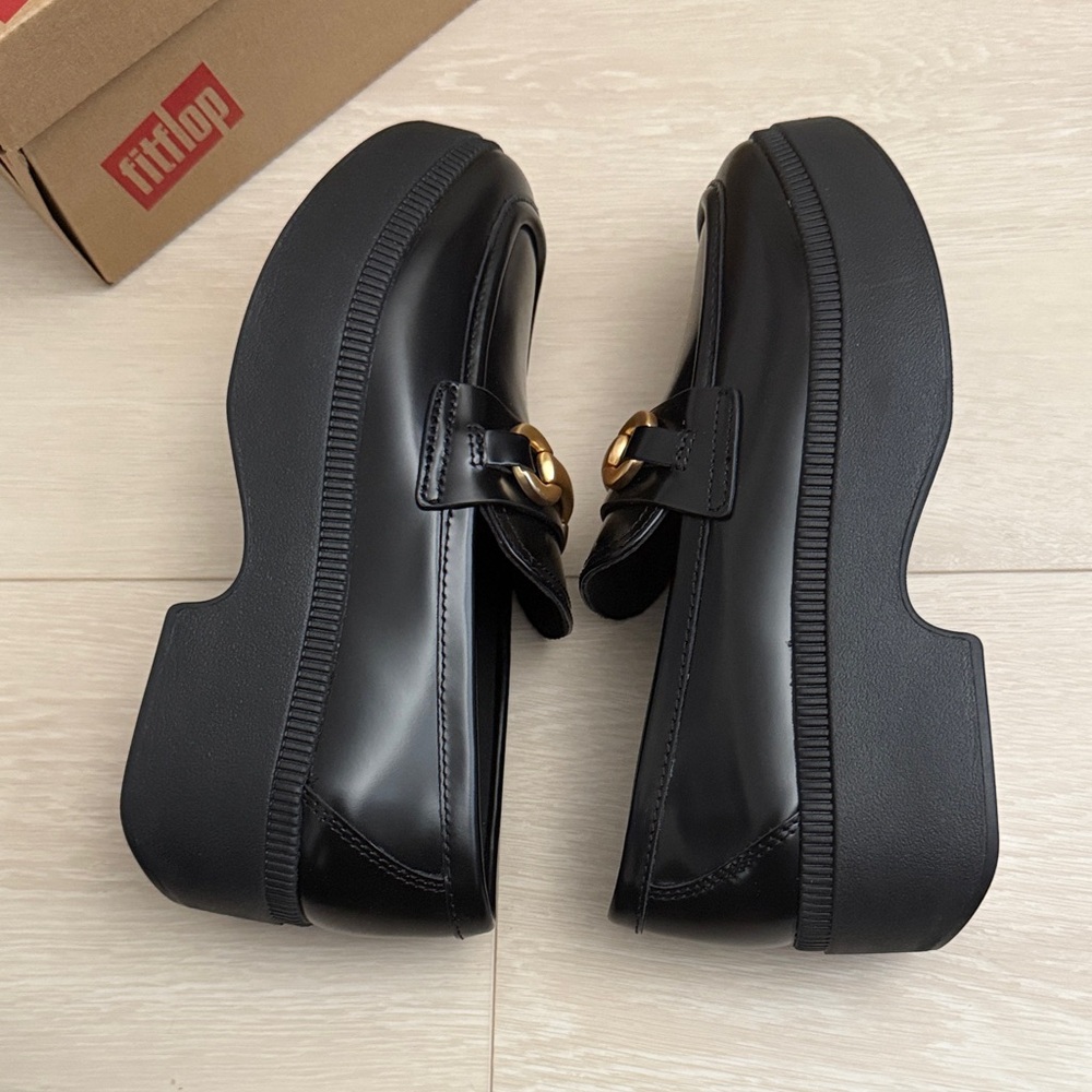 Fitflop Black and Gold Loafers - Picture 7 of 8